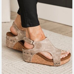 Corkys brown beige Wedge Sandals